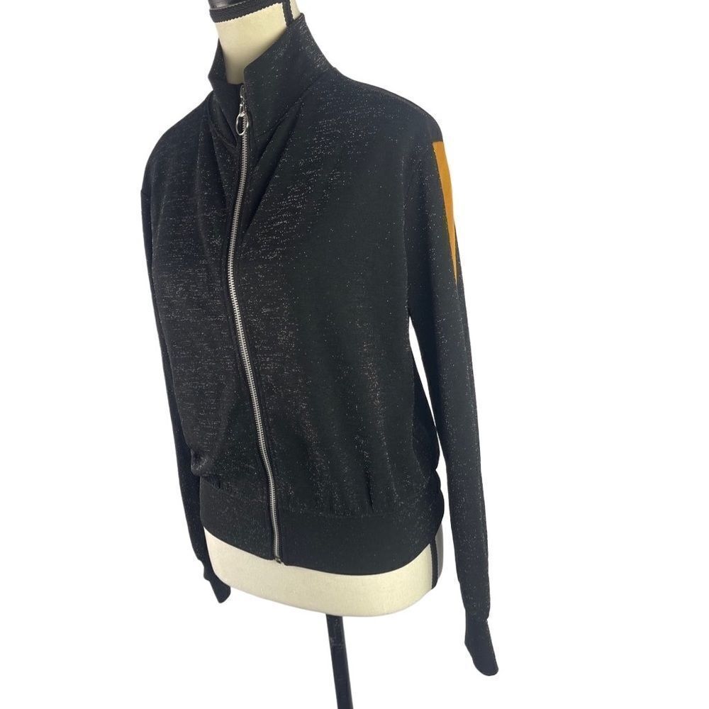 Wild Fable Y2K style track zip up sparkly jacket mustard yellow stripes s sz XS‎ - Picture 2 of 11